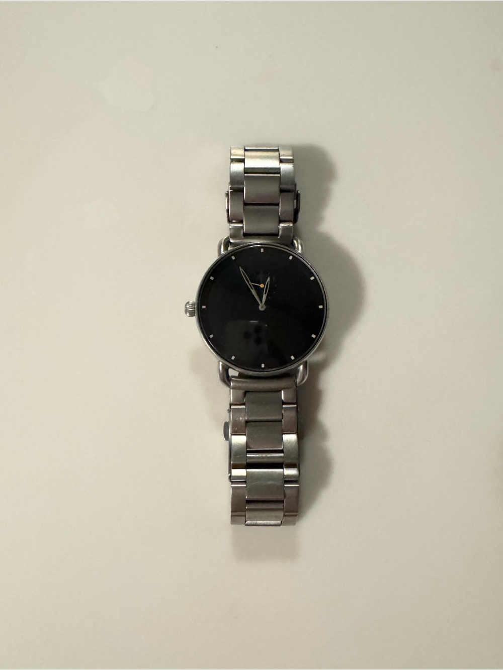 Men’s MVMT watch, silver band with Black Dial